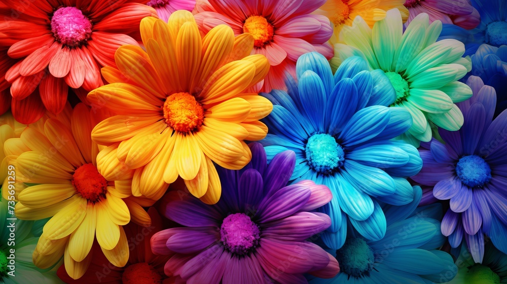 Colorful daisy. Rainbow flower background. Rainbow abstract art. Rainbow floral background. Surreal abstract. Colorful glittering background. Colorful sparkles. Multicolor flower backdrop Colorful daisy. Rainbow flower background. Rainbow abstract art. Rainbow floral background. Surreal abstract. Colorful glittering background. Colorful sparkles. Multicolor flower backdrop
