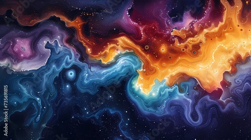 Galaxy colorful fantasy realism style abstract poster web page background with generative