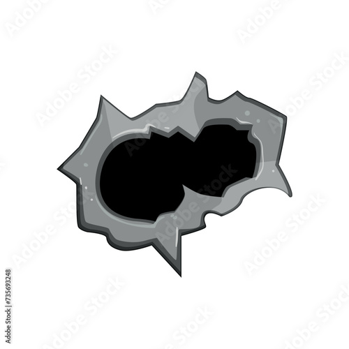 metal bullet hole cartoon vector illustration