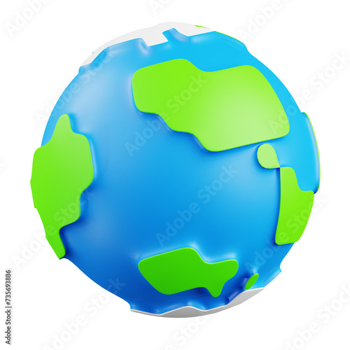 earth globe 3d icon 