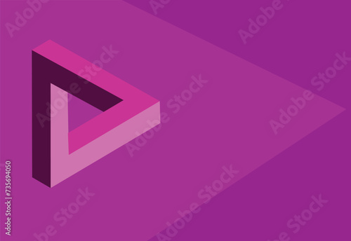 Fotografie mpossible Triangle Icon as a play button or pointed arrow