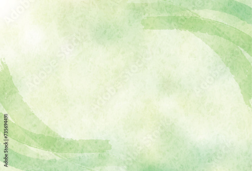 新緑　和紙　水彩　背景