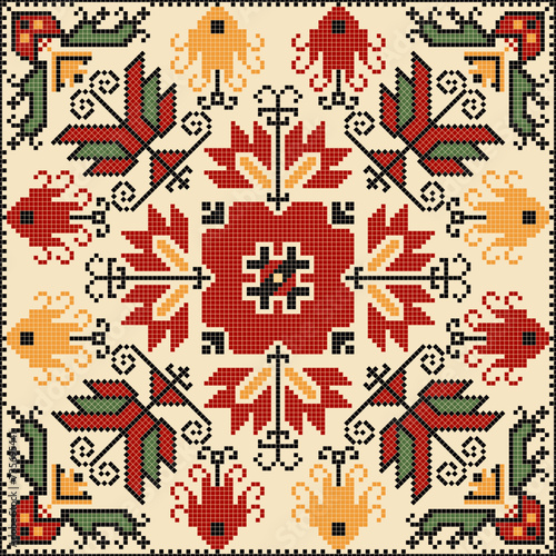 Traditional Bulgarian embroidery vector pattern