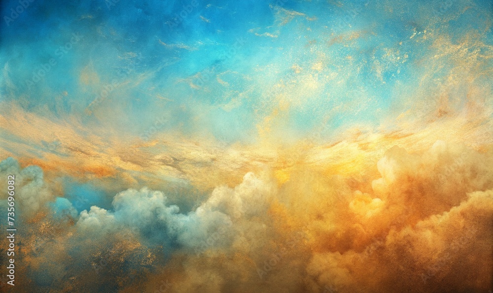 Fototapeta premium Goldenrod peach sky blue abstract texture background