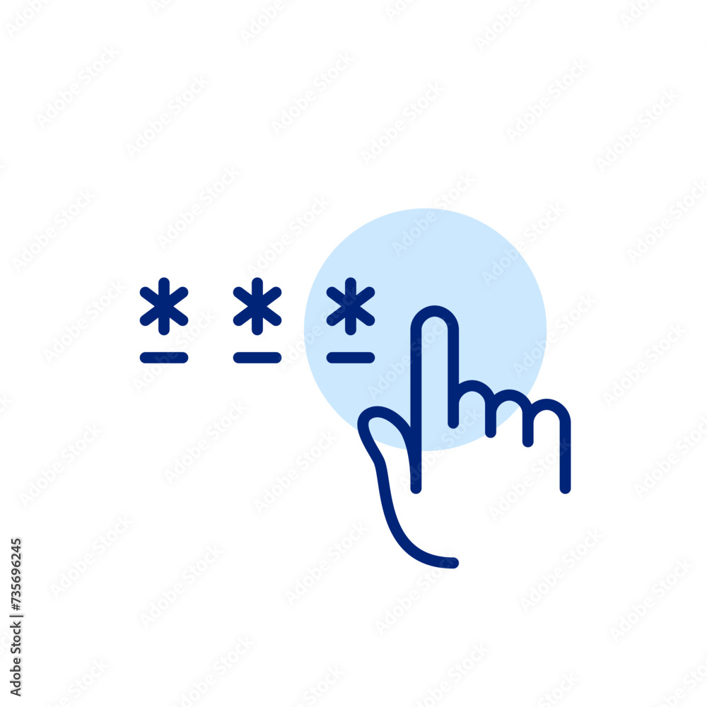Obraz premium Password covered by asterisks. Pixel perfect, editable stroke