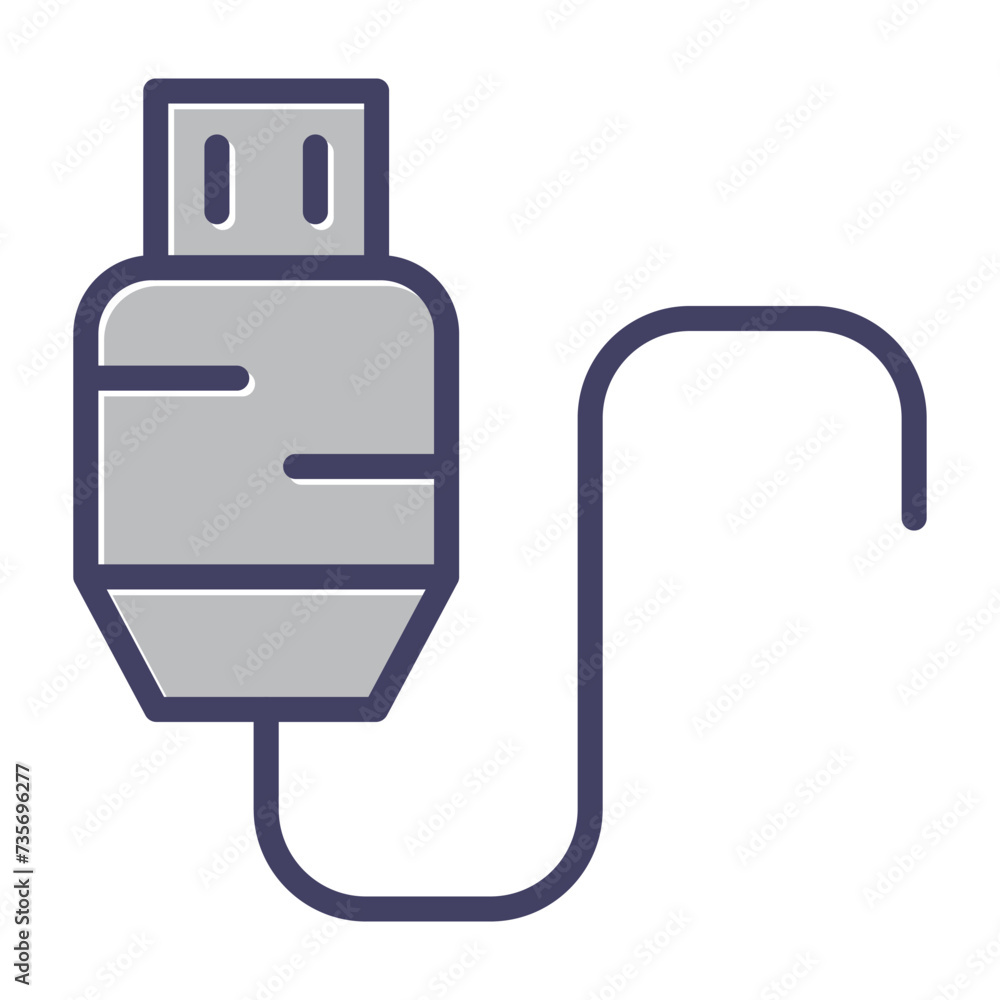 Usb Cable Vector Icon Usb Cable Vector Icon