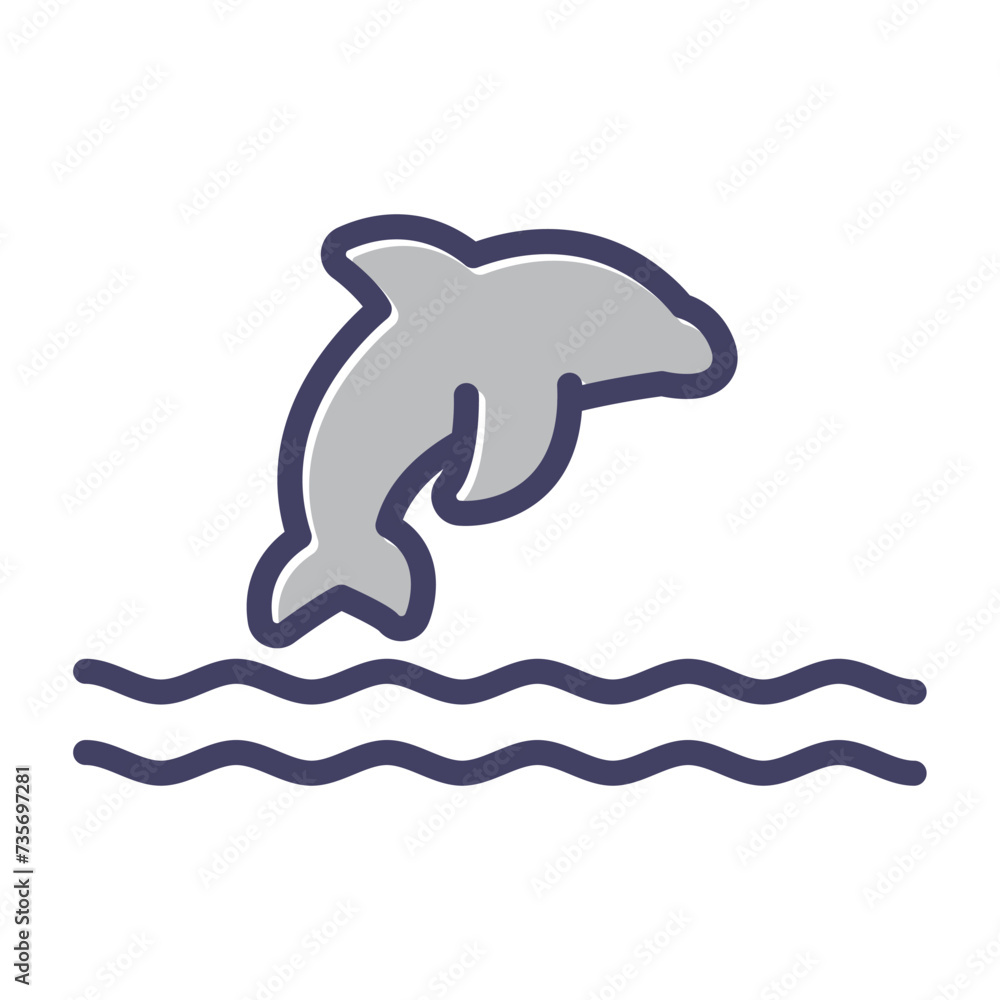 Naklejka premium Dolphin Vector Icon