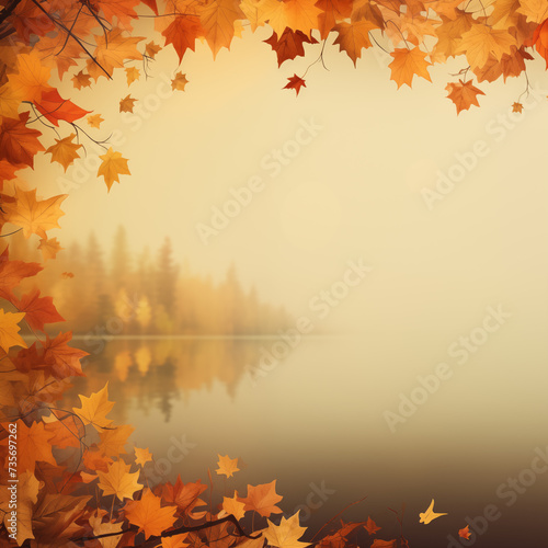 Autumn Leaves Frame Background