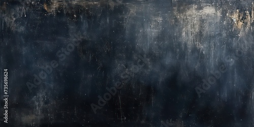 Dust and scratches evoking a vintage feel, set against dark navy blue abstract background. photo