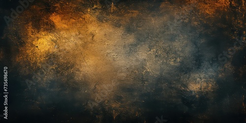Dust and scratches evoking a vintage feel, set against dark navy blue abstract background.