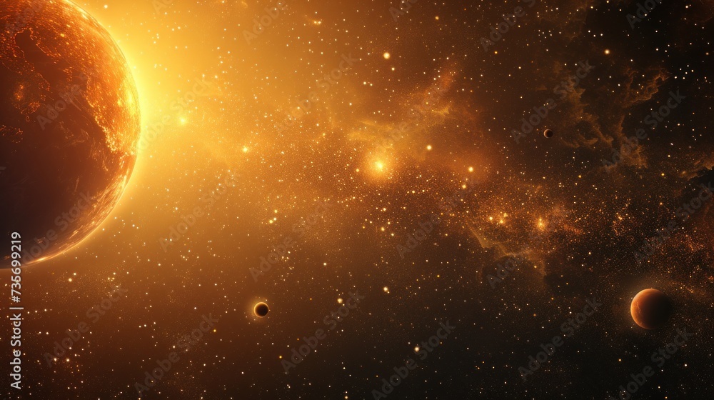 golden outer space background