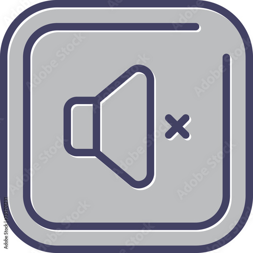 Mute Square Vector Icon
