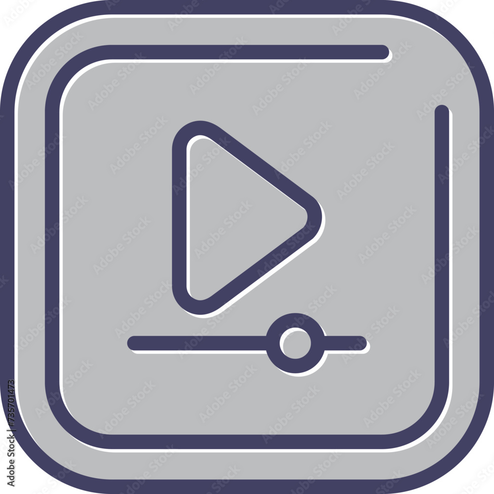 Video Play Square Vector Icon