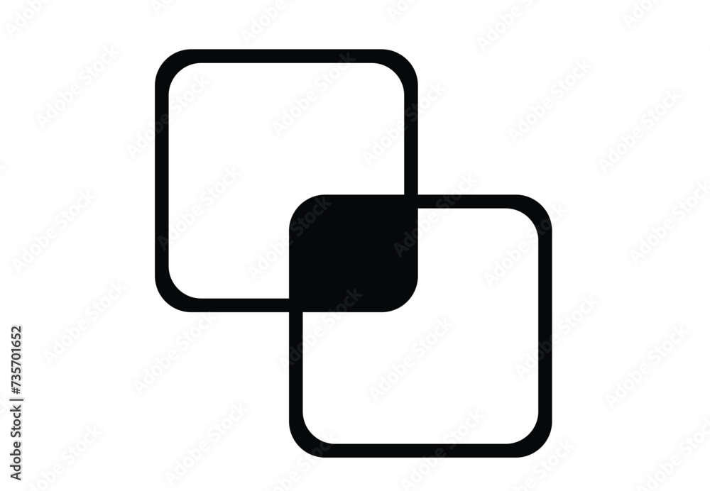 Overlapping Squircle Shape conceot. Editable Clip Art. Overlapping Squircle Shape conceot. Editable Clip Art.