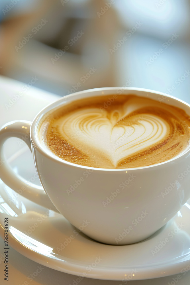 Close-up of a coffee with heart shaped latte art on it Close-up of a coffee with heart shaped latte art on it