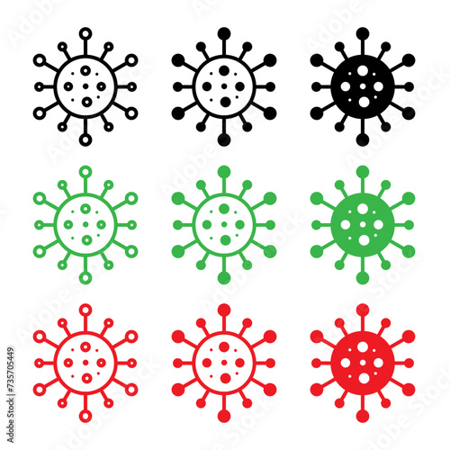 Germ Pathogens Line Icon. Microbe Virus Icon in Black and White Color.