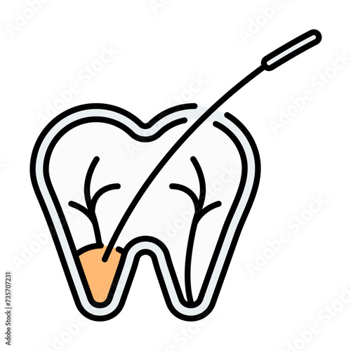 Root Canel Treatment. Dental icon set - Colorline Icon photo