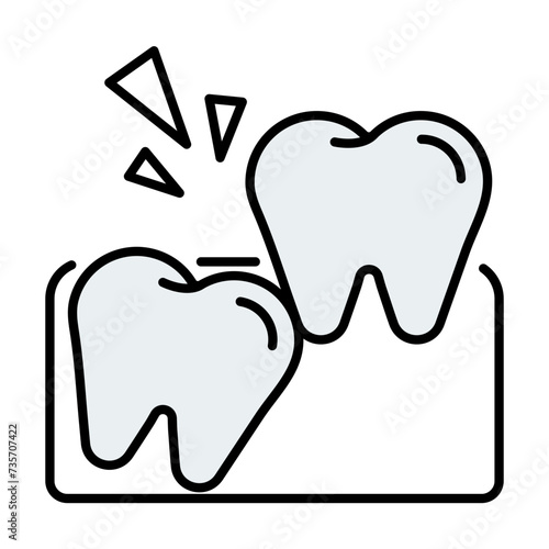 Impacted tooth. Dental icon set - Colorline Icon