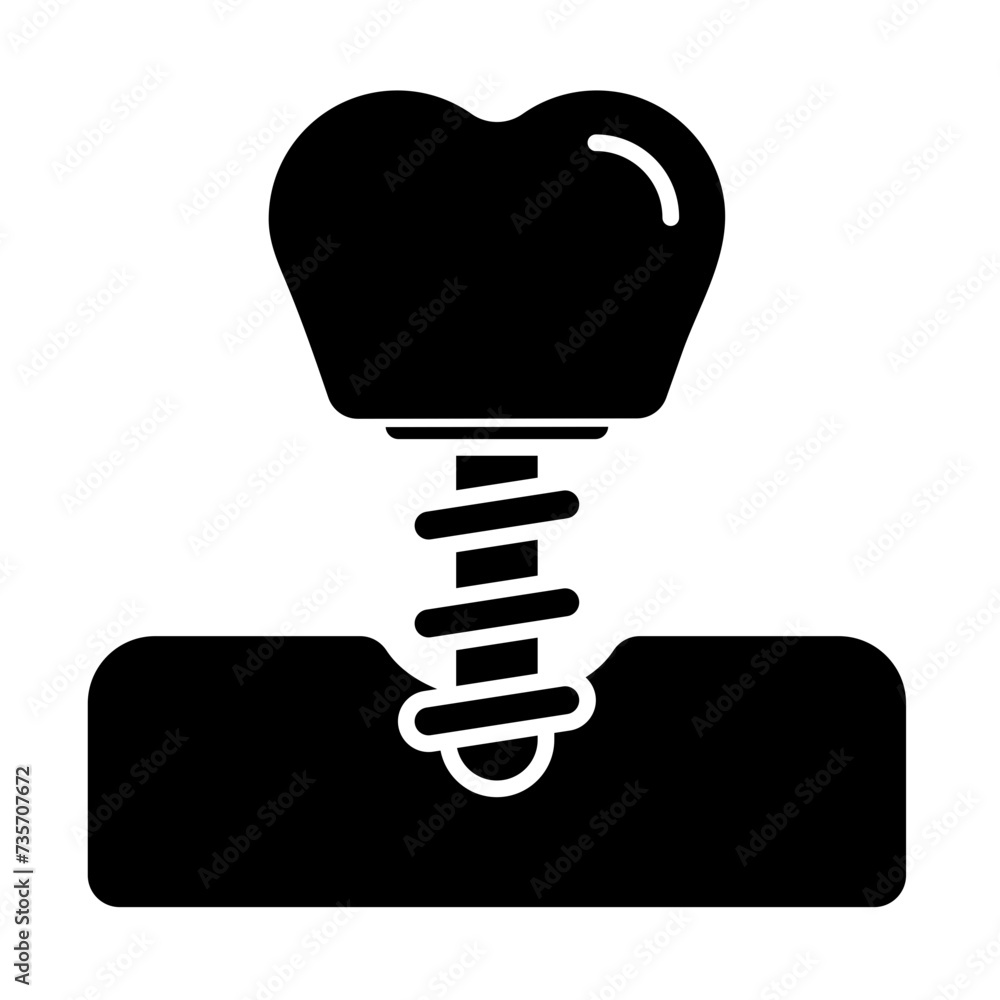 Dental Implants. Dental icon set - solid Icon Dental Implants. Dental icon set - solid Icon