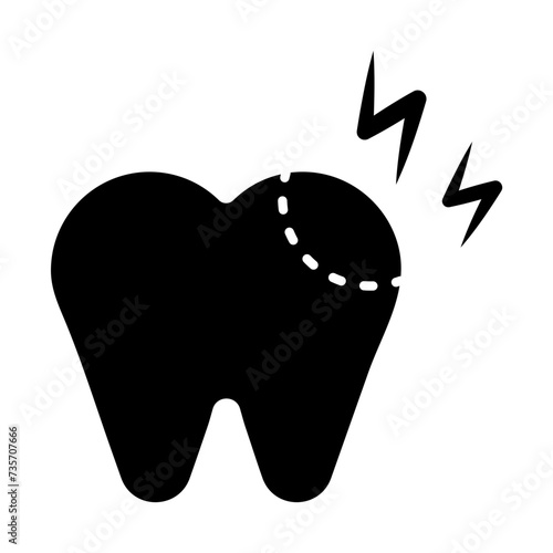 Have a toothache. Dental icon set - solid Icon