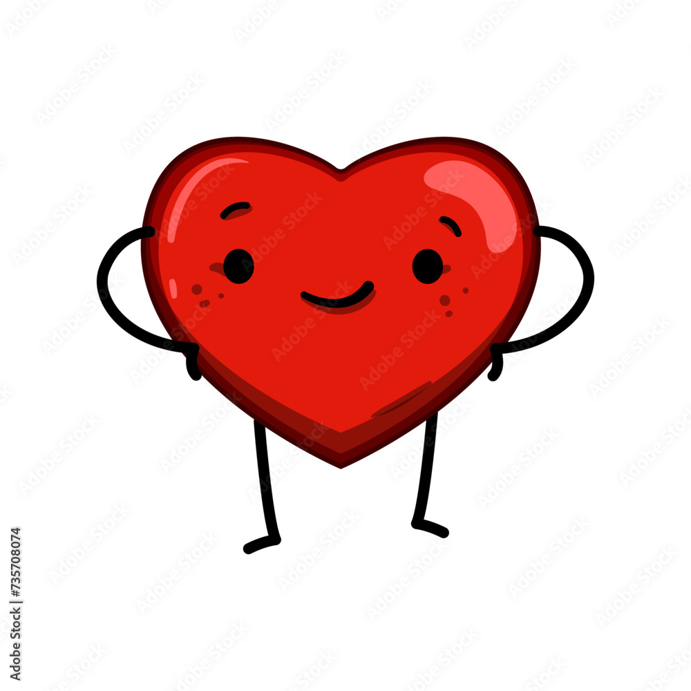 doodle heart character cartoon vector illustration doodle heart character cartoon vector illustration