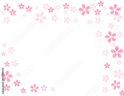 春らしい桜のシンプルなフレーム素材　2 © purupuru