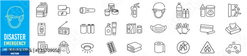 防災グッズ アイテム アイコン 地震 火災 emergency disaster prevention