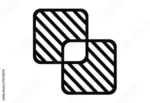 Overlay of two shapes. Editable Clip Art