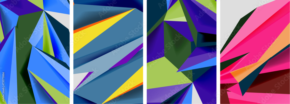 Triangle low poly mosaic posters. Vector illustration For Wallpaper, Banner, Background, Card, Book Illustration, landing page Triangle low poly mosaic posters. Vector illustration For Wallpaper, Banner, Background, Card, Book Illustration, landing page