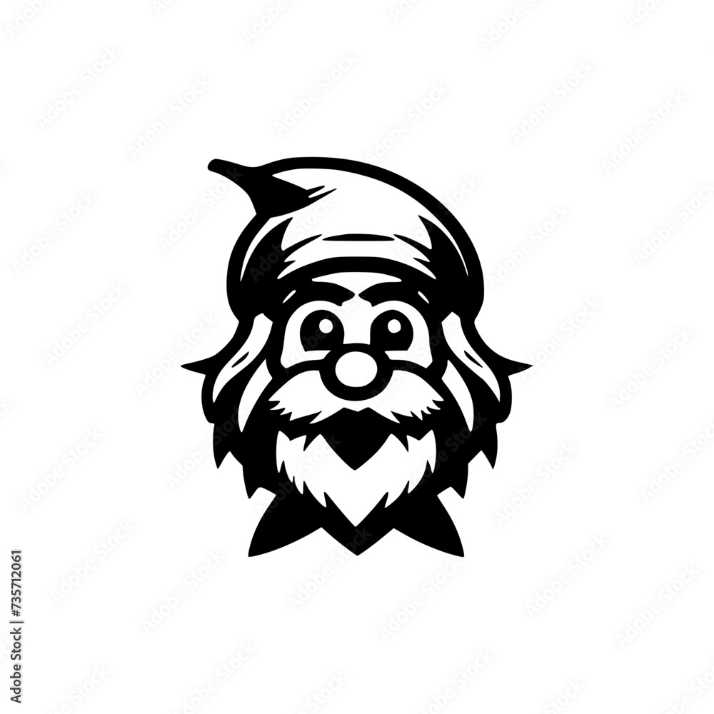 Obraz premium Set of little garden gnomes. Collection of cute holidays elves with hats. Vector illustration for New Year postcard. Drawing for children.