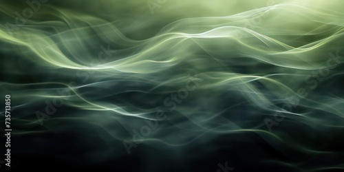 Blurred abstract motion background depth, lush green tones.