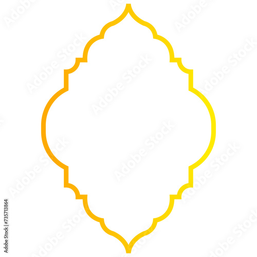 Luxury Gold Islamic Border, Vector Illustration.