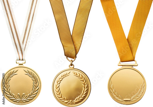 gold medal isolated on white photo