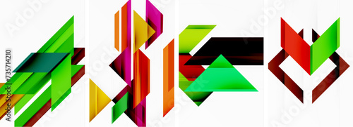 Triangle poster abstract background set for wallpaper, business card, cover, poster, banner, brochure, header, website