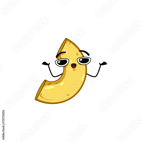 spaghetti pasta character cartoon vector illustration