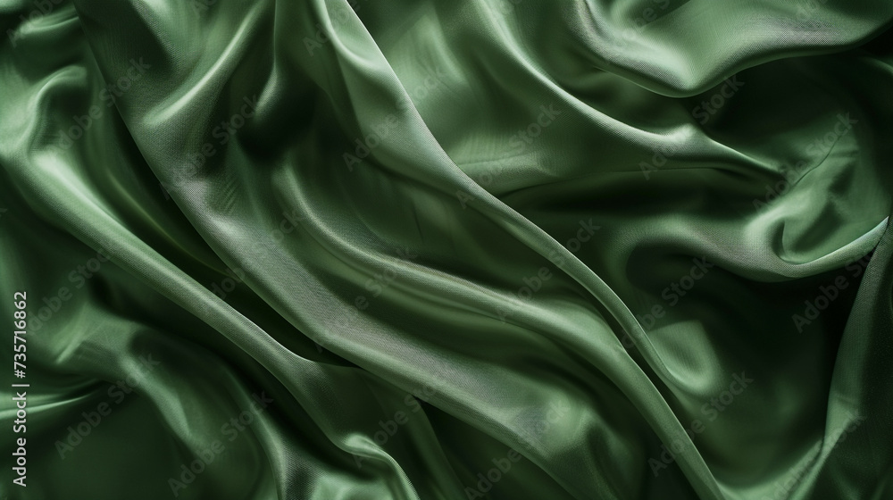 silk background, deep green. Generative Ai. silk background, deep green. Generative Ai.