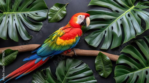 Multicolored Parrot Diet: Nurturing Your Pet's Tropical Needs © Az_Background