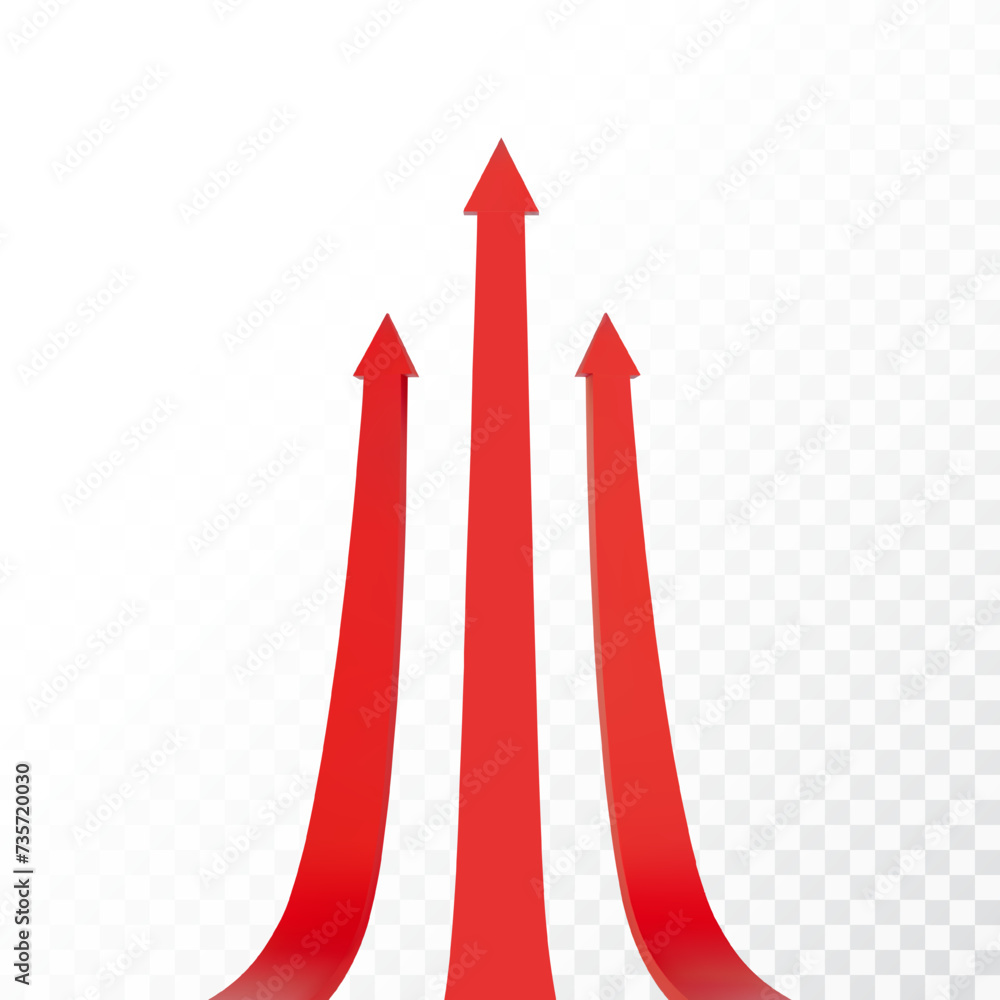 Realistic 3d Detailed Red Arrow on transparent background. Vector illustration for your graphic design. Eps 10 Realistic 3d Detailed Red Arrow on transparent background. Vector illustration for your graphic design. Eps 10
