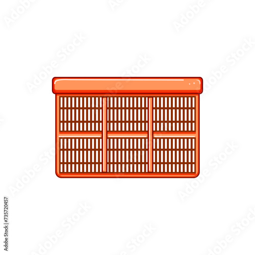 isometric plastic crate cartoon vector illustration