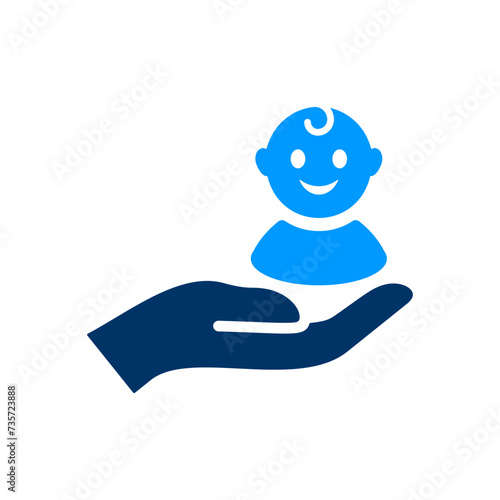 Children aid icon. Vector illustration isolated on white background.