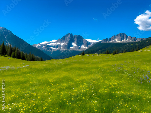 alpine meadow in summer