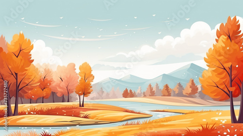 Natural autumn landscape background