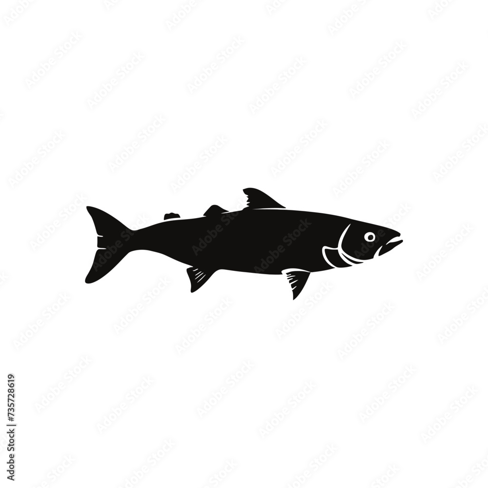 Fototapeta premium salmon fish vector silhouette