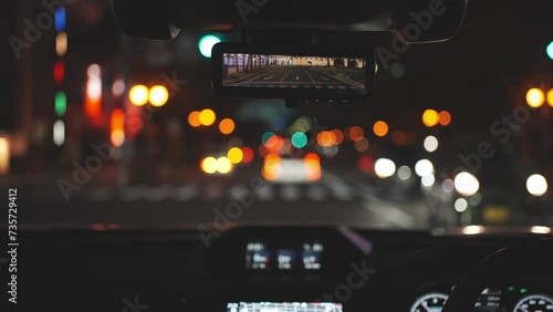 夜間ドライブ、街灯 photo