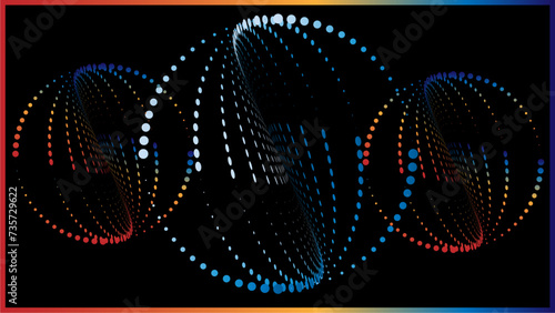The vector dotted spiral vortex graphic is a visually interesting and complex image. The use of color, movement, and text all contribute to its overall effect.