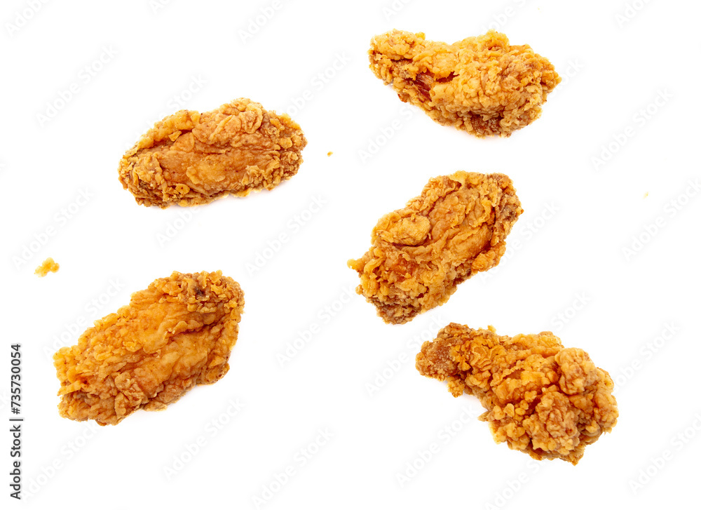 Chicken nuggets isolated white background Chicken nuggets isolated white background