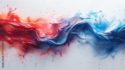 Blue and Red liquid splatter on White Surface  Bold and vibrant primary colors  Dynamic color combinations  interactive art pieces  Color wash  Red  Blue paint splatter on White background Free photos