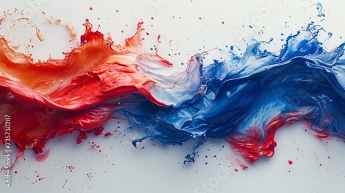 red and blue paint splashes