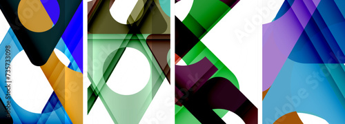 Abstract background set featuring captivating triangles. Harmonious blend of geometry and style, these designs bring modern flair