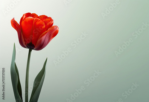 spring easter Template with Tulip Flower red big empty space Memo Note minimalistic
 #735737030